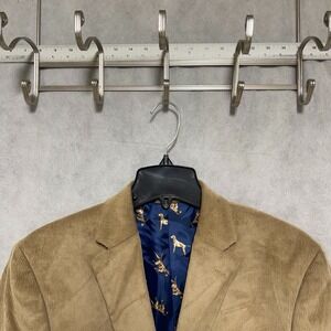 NWOT Chaps Blazer Men 40R 42R Beige Corduroy 2B Elbow Pad Hunt Ralph Lauren Luxe